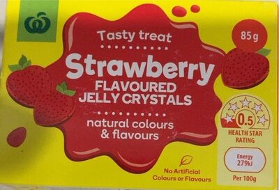 Strawberry flavoured jelly crystals