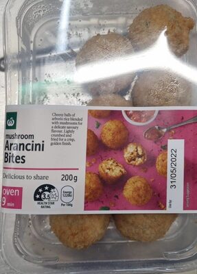 Mushroom arancini bites front packaging