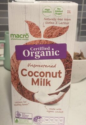 Organic coconut milk front packaging