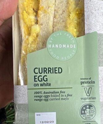 Curried egg sandwich front packaging