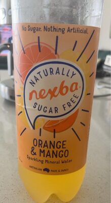 Orange and mango sparkling mineral water