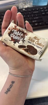 Mini Rice Cakes dark choc topped front packaging