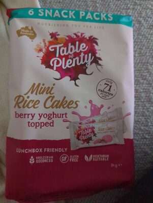 Mini Rice Cakes berry yoghurt topped