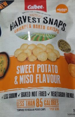 Chickpea baked crisps sweet potato and miso flavour