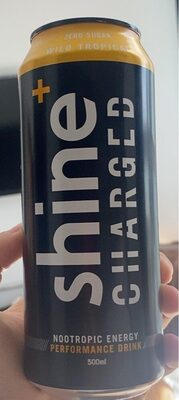 Shine charged nootropic energy performance drink front packaging