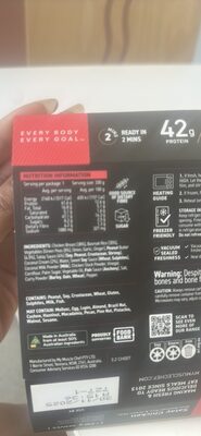 Satay Chicken With Basmati Rice & Green Peas nutrition facts table