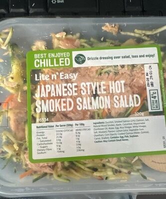 Japanese style hot smoked salmon salad