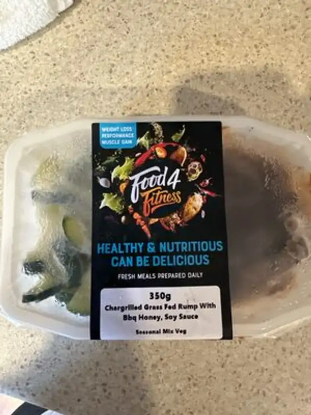 Chargrilled Grass Fed Rump With BBq Honey Soy And Veg front packaging