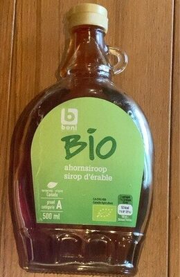 Sirop d’érable bio boni front packaging
