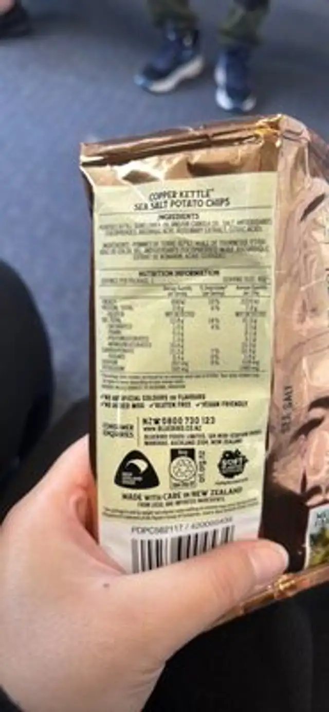 SEA SALT POTATO CHIPS front packaging