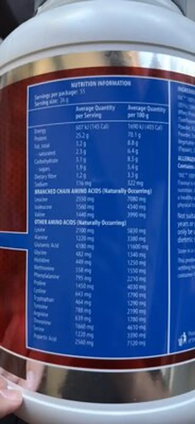 INC chocolate nutrition facts table