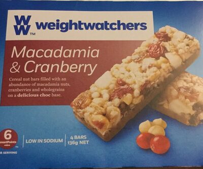 macadamia & cranberry choc nut bar
