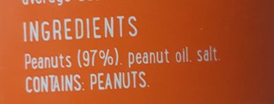 Smooth Peanut Butter ingredients label