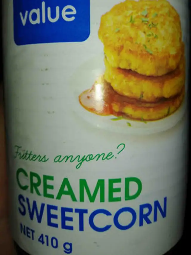 Creamed sweetcorn front packaging