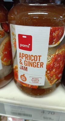 Apricot ginger jam front packaging