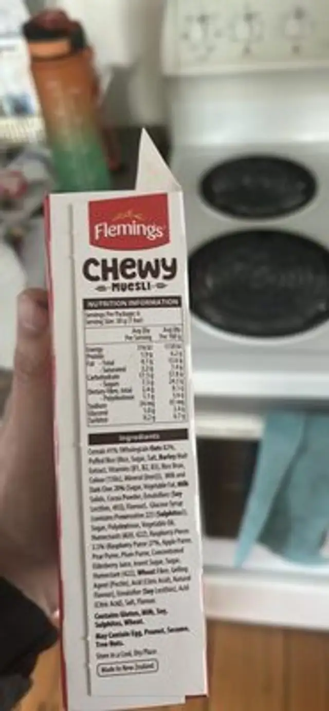 Chewy Muesli nutrition facts table