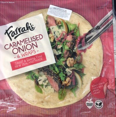 6 wraps caramelised onion
