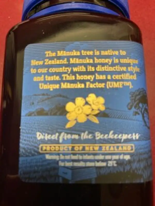 Manuka Honey ingredients label