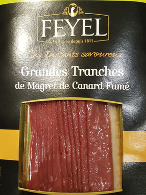 grandes tranches de magret de canard fumé