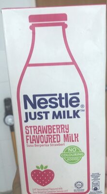 Strawberry flavoured milk front packaging