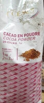 Cacao en poudre front packaging