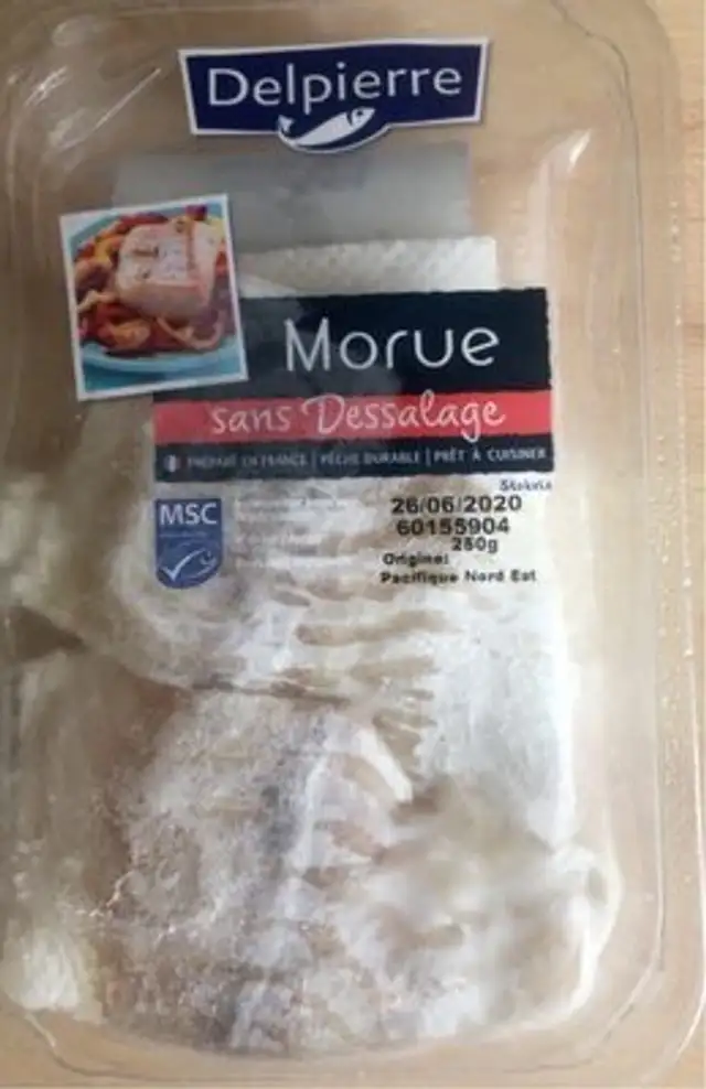 Morue sans dessalage front packaging
