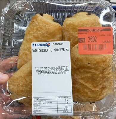 Pains chocolat 3 meuniers x 4